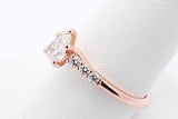 0.51ctw Pear Shape Diamond Ring In 14k Rose Gold 3 Grams Size 8.5 Eb0126rxzsa