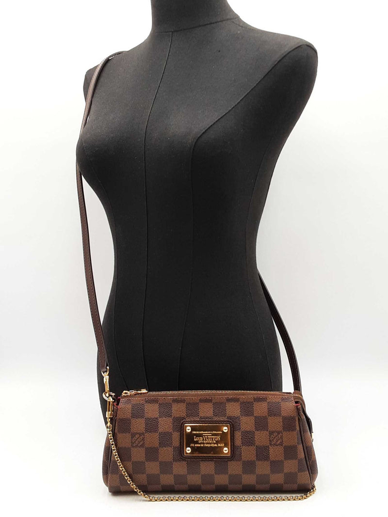Louis Vuitton Eva Convertible Clutch In Damier Ebene Coated Canvas Fw1125wordu