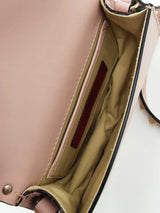 Valentino Garavani Rockstud Mini Saddle Bag In Pink Grained Leather Fw1225oxzdu