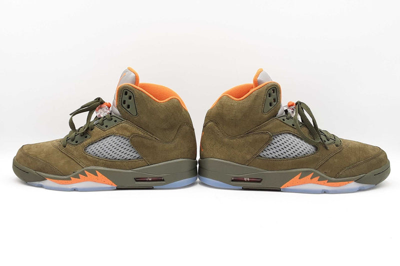 Nike Air Jordan 5 Retro In Army Olive & Solar Orange Size 11 Fw0925rzdu