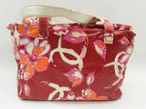 Chanel Cc Red Floral Patent Leather Shopping Tote Bag Do0226rrxde
