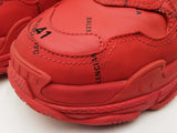 Balenciaga Triple S Sneakers In Red Allover Logo Faux Leather Size 8 Fw0926lrxdu