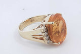 Citrine & Diamond Ring In 14k Yellow Gold 9.7 Grams Size 6.75 Eb0425orxsa