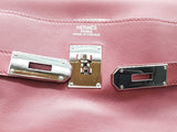 Hermes Kelly 50 Rose Pink Swift Leather Palladium Duffle Bag Do0623lxcrxmia