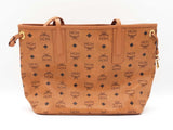 Mcm Liz Reversible Shopper Cognac Visetos Tote Bag Sd0726wrzdu