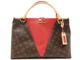 Louis Vuitton Monogram V Tote Mm In Monogram Canvas & Red Leather Fw0626loxzdu