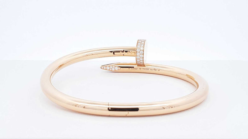 Cartier Juste Un Clou Diamond & 18k Gold Bracelet 48.8 Gm Size 19 Fw0925lzxzxdu