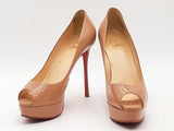 Christian Louboutin Lady Peep Patent Beige Size 9 Aa0826lrzsa