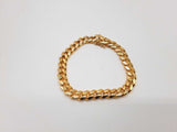 0.925 Sterling Silver Gold Plated Solid Cuban Link Bracelet Do0224crde