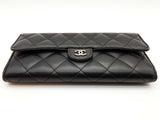 Chanel Timeless Classic Black Quilted Caviar Leather Long Wallet Do0825lrxde