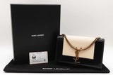 Yves Saint Laurent Small Kate Chain Bag In Alabaster & Black Leather Fw0926ezxdu