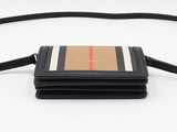 Burberry Jessie  Icon Crossbody Card Case Stripe Coated Canvas Fw1026oxzdu