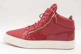 Giuseppe Zanotti Kriss Red Leather Dual Zip Sneakers Size 48 Eb0825lrxsa