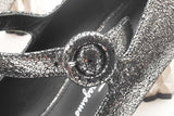 Salvatore Ferragamo Silver Metallic Ortensia Mary Jane Pumps Size 6b Eb0626lxzsa