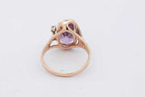 Oval Purple Gemstone & Diamond Ring In 14k Yellow Gold 5.8 Grams Size 8.5 Eb0226oxzsa