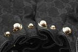 Gucci Studded Pelham Bag In Black Gg Monogram Canvas Fw0825orxdu