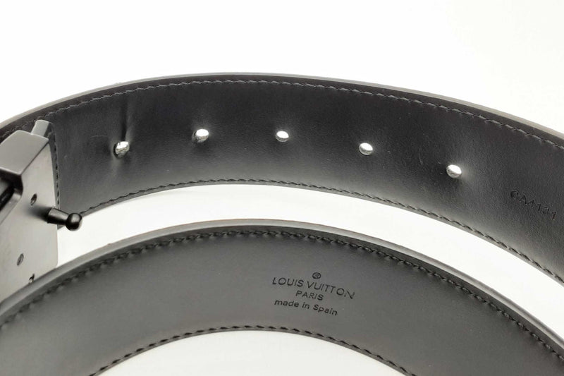 Louis Vuitton Damier Graphite Belt With Black Lv Logo Buckle Eb1024lrxdu