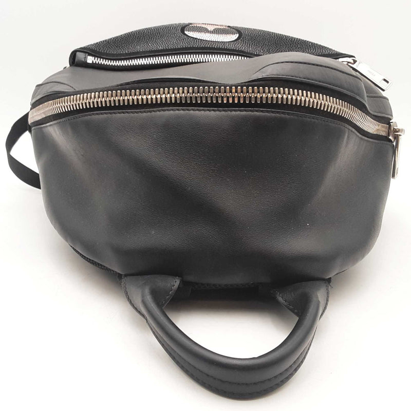 Fendi Karlito Karl Lagerfeld Black Leather Backpack Sd1024orzsa