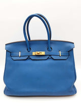 Hermes Birkin 35 Mykonos Blue Togo Gold Hardware Handbag Do1125crxzde