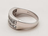 White Sapphire 18k White Gold 6.0g Ring Size 6.5 Do0626rxzde
