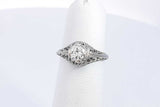 Diamond Approx. 0.43ctw Ring In 18k White Gold 1.7 Grams Size 4.5 Eb0624oexsa