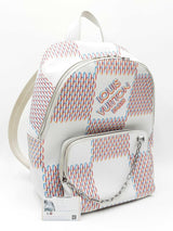Louis Vuitton Racer Backpack In Damier Spray White Leather Fw0226crxdu