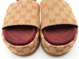 Gucci Gg Monogram Canvas Angelina Platform Sandals Size 39 Eb0226lrxsa