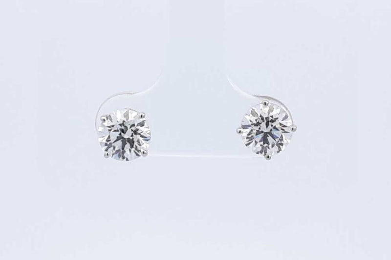 2ctw Lab Grown Round Diamond Stud Screwback Earrings 14k Gold 1.4g Eb1224wrxdu