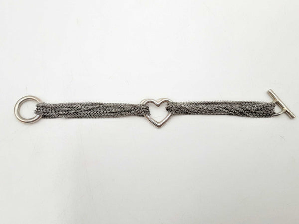 Tiffany And Co. Multi Strand Open Heart Mesh Bracelet 7 Inch Sd0925lrzsa