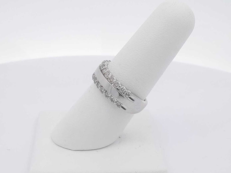 .72 Ctw Diamond 14k White Gold 6.6 Grams Ring Size 7.5 Sd0725wrzsa