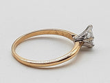 0.42 Carats Pear Natural Diamond 14k Two Tone Gold 1.7g Ring Size 6.5 Do526prxde