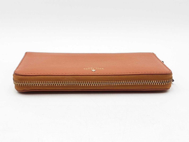 Kate Spade Continental Wallet In Warm Gingerbread Pebbled Leather Fw1025ordu