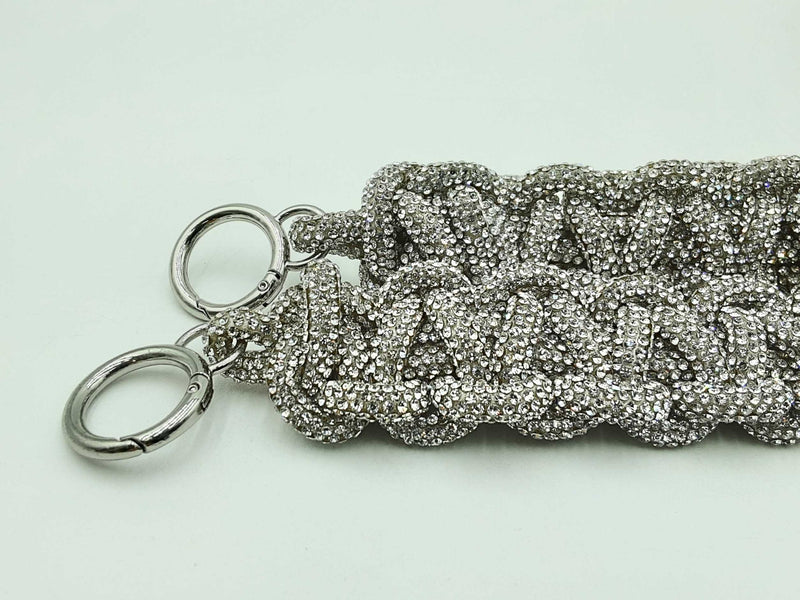 Panoptic Silver Rhinestone Crossbody Bag Strap Fw1224wsde