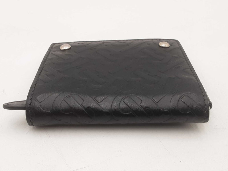 Burberry Monogram Trifold Embossed Black Wallet Sd0825lzxsa