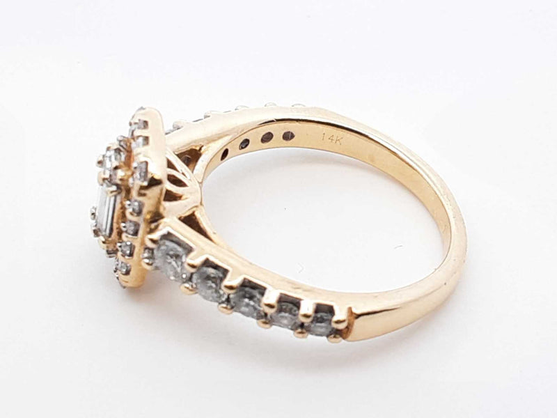 1.03 Cttw Diamond & 14k Yellow Gold Ring 4.6 Grams Size 6 Fw0825rzxdu