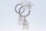 2.7cttw Briolette Diamond Drop Earrings In 14k White Gold 6 Grams Eb0526oxxzde