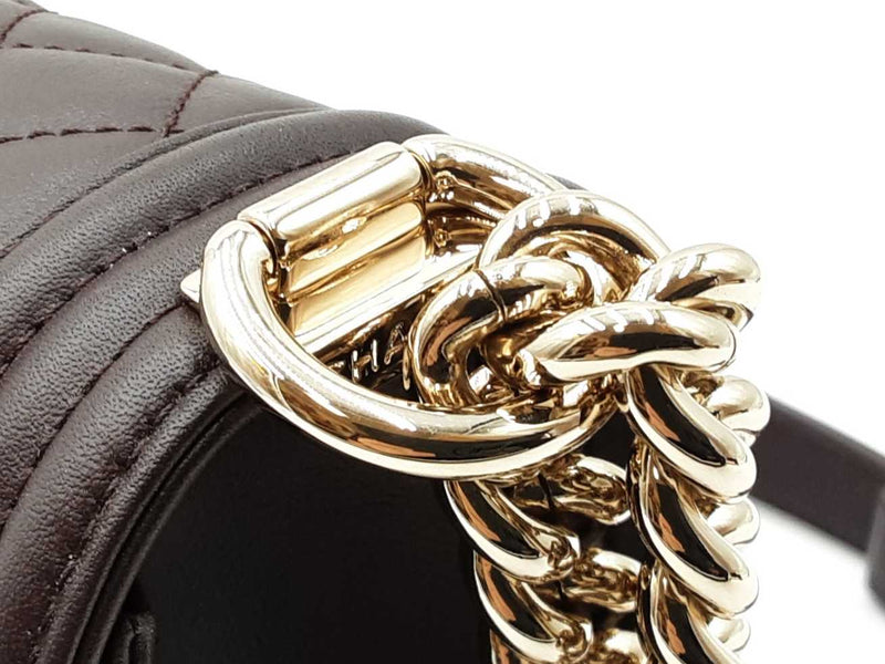 Chanel Boy Bag In Dark Brown Quilted Lambskin Fw0725lixzdu