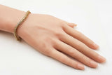 1.14 Cttw Diamond & 14k Yellow Gold Hexagon Link Tennis Bracelet 12.7 Grams 7 Inch Fw0726exzdu