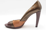 Prada Vern Metal Tricolor Patent Leather Peep Toe Pumps Size 38 Eb0126crdu