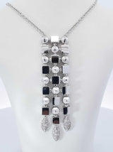 Bvlgari Lucèa Diamond & 18k White Gold Drop Necklace 22.7g 18 Inch Fw0326orzxdu