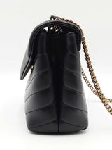 Yves Saint Laurent Loulou Small Matelassé Chain Bag In Black Lambskin Fw0726crxdu