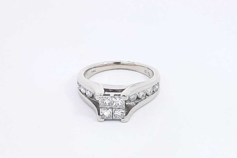 Approx. 1.34ctw Diamond Ring In 14k White Gold 5.7 Grams Size 6.25 Eb1124wrxdu