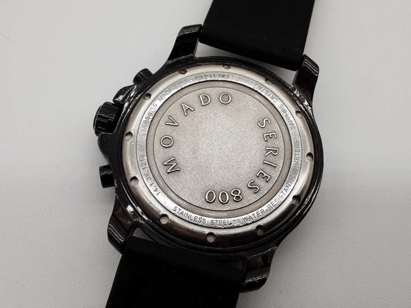 Movado 14.1.36.1219 42 Series 800 Black Steel Rubber Band Watch Do0325wxzde