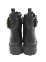 Gucci Black Leather Double G Ankle Boots With Quilted Strap Size 40 Eb0326lrxsa