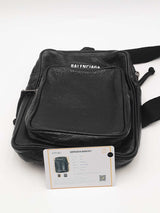 Balenciaga Black Leather Explorer Crossbody Messenger Bag Eb0126lxzsa