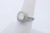 18k White Gold 1.7cttw Diamond Halo Ring 5.5 Grams Size 6.5 Eb0626exzde