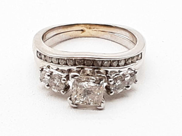 10k White Gold 5.2g Princess Diamond Ring Size 5.75 Dolwxzde 144020003823