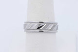 14k White Gold Wedding Band 5.8 Grams Size 8 Eb1025lixde