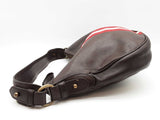 Bally Vintage Black Leather Red & Beige Stripe Hobo Bag Sd0626lzxde