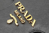 Prada Black Saffiano Leather Pattina Flap Shoulder Bag Eb1026wrxde